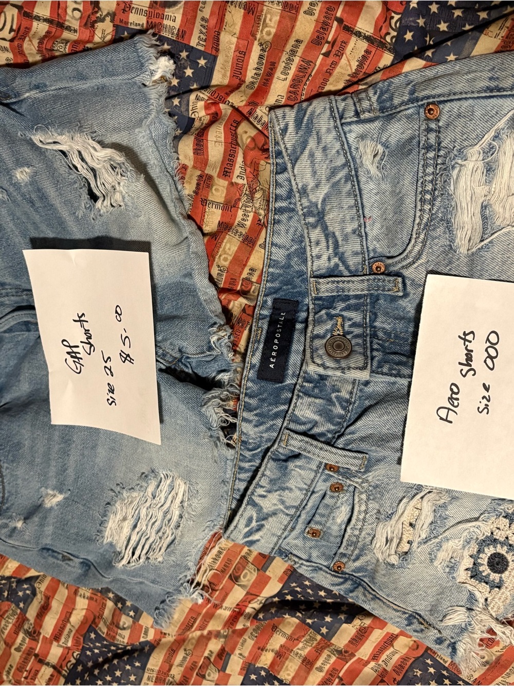 Aeropostale Men's Light Wash Distressed Denim Shorts